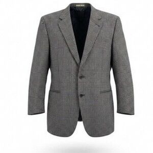 Joseph Abboud Mens 43 Long Sport Coat Blazer Brown Plaid Wool Nordstrom FLAW